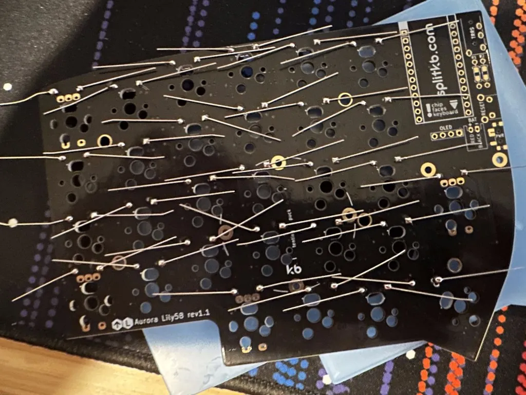 Zoomed into soldered diodes